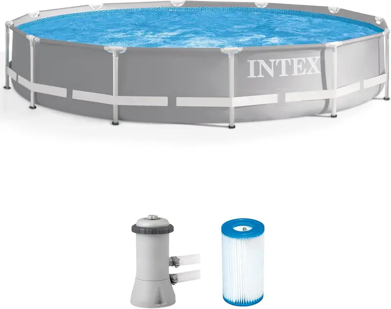 10ft x 30in Rust-Resistant Above-Ground Pool Kit – 1185-Gallon Capacity with 330 GPH Pump