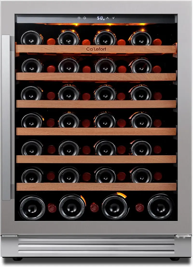 24" Smart Dual-Zone Wine Fridge – 46-Bottle Capacity, Precise 40°F–65°F Digital Control, Quiet Operation for Kitchen or Office Use 2