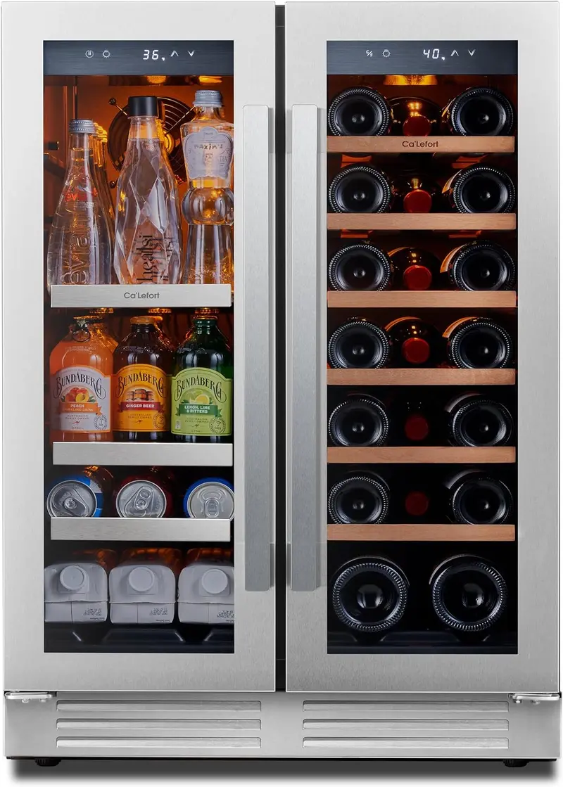 24" Smart Dual-Zone Wine Fridge – 46-Bottle Capacity, Precise 40°F–65°F Digital Control, Quiet Operation for Kitchen or Office Use