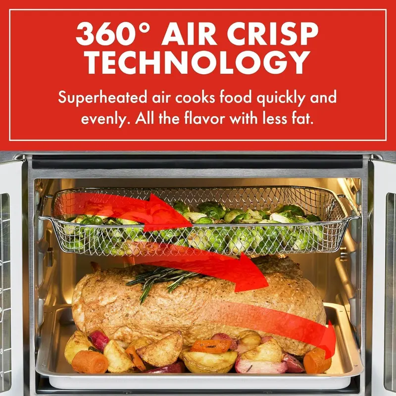 26-Quart Stainless Steel Air Fryer Oven Combo – 25 One-Touch Presets, Digital Touch Interface, and Seven Included Accessories
