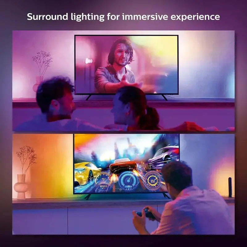 65-Inch Smart TV Backlight Strip – Synchronized RGB Flowing Light Bar with Music & Screen-Match Modes