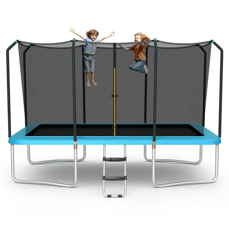 8 x 14 FT ASTM-Compliant Rectangular Trampoline Set – Reinforced Frame with Full-Safety Enclosure, Ladder, and Weather-Resistant Mat 2