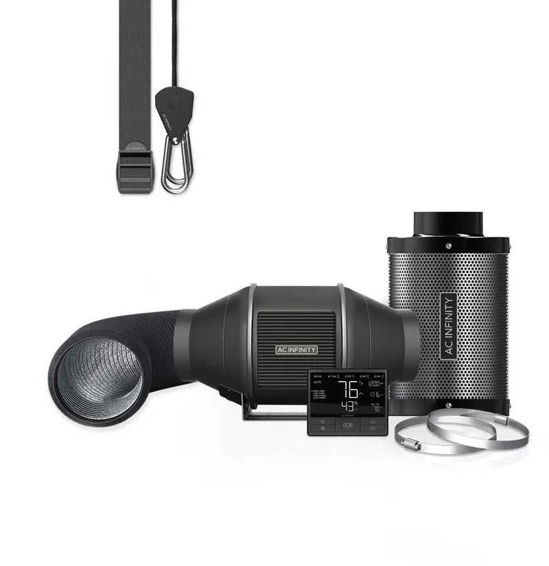 AC Infinity PRO Air Filtration Kit – 4" Cloudline Inline Fan with Integrated Filter Housing
