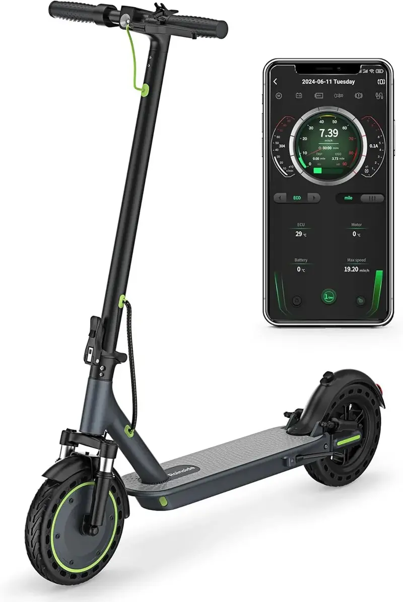 Adult Foldable Electric Scooter – 350W Motor, 19 MPH Max Speed, 21–23 Mile Range, 8.5" Solid Tires, Dual Braking System & Smartphone App Connectivity
