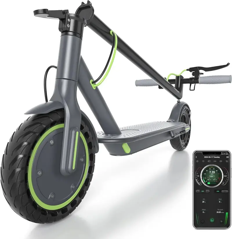 Adult Foldable Electric Scooter – 350W Motor, 19 MPH Max Speed, 21–23 Mile Range, 8.5" Solid Tires, Dual Braking System & Smartphone App Connectivity