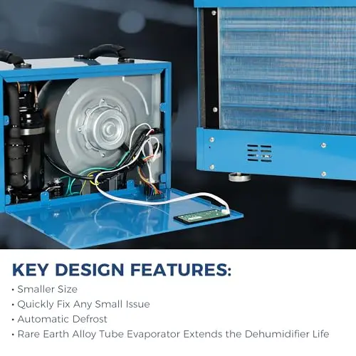 ALORAIR Commercial 113-Pint Dehumidifier – Heavy-Duty Unit for Basements and Crawl Spaces with Continuous Drain Support