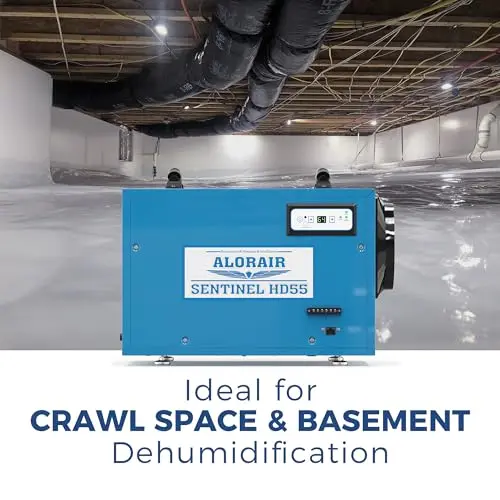 ALORAIR Commercial 113-Pint Dehumidifier – Heavy-Duty Unit for Basements and Crawl Spaces with Continuous Drain Support