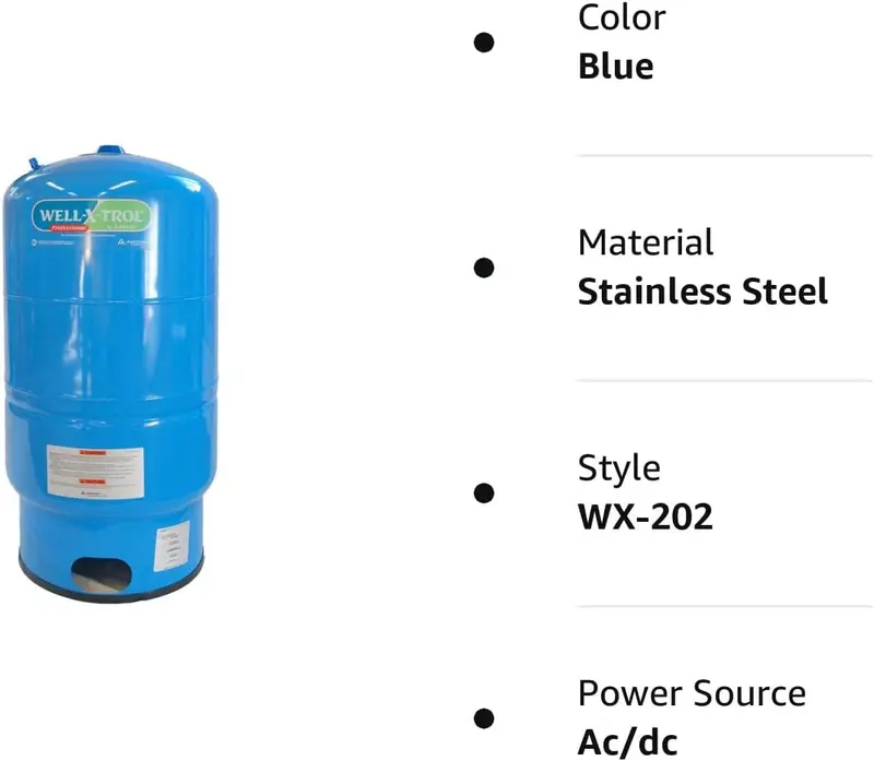 Amtrol Well-X-Trol WX-202 Residential Pressure Tank – Durable Steel Construction with Polypropylene Interior Liner 2