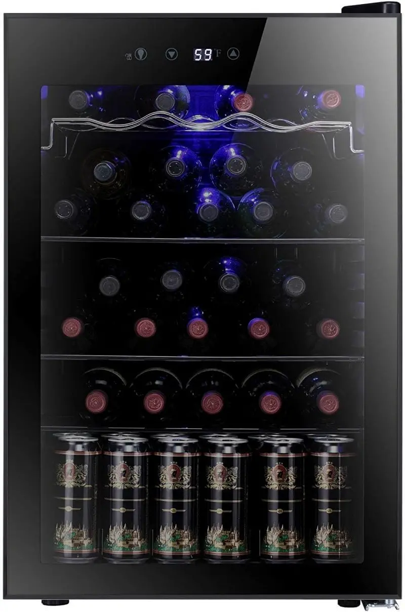 Antarctic Star 36-Bottle Freestanding Wine Cooler – 4.4 Cu. Ft Beverage Refrigerator Featuring Quiet Compressor and Adjustable Temperature Control