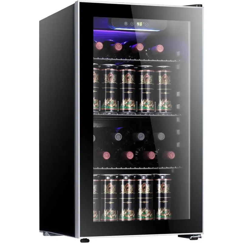 Antarctic Star Dual-Zone Wine and Beverage Cooler – 26-Bottle Capacity with 130-Can Refrigeration & Mini Cellar Aesthetics