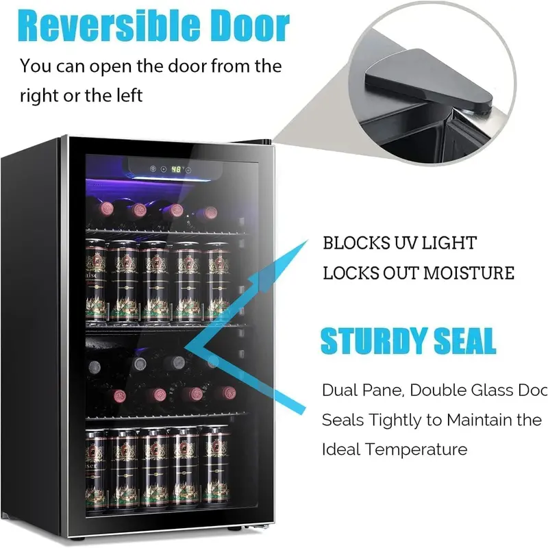 Antarctic Star Dual-Zone Wine and Beverage Cooler – 26-Bottle Capacity with 130-Can Refrigeration & Mini Cellar Aesthetics