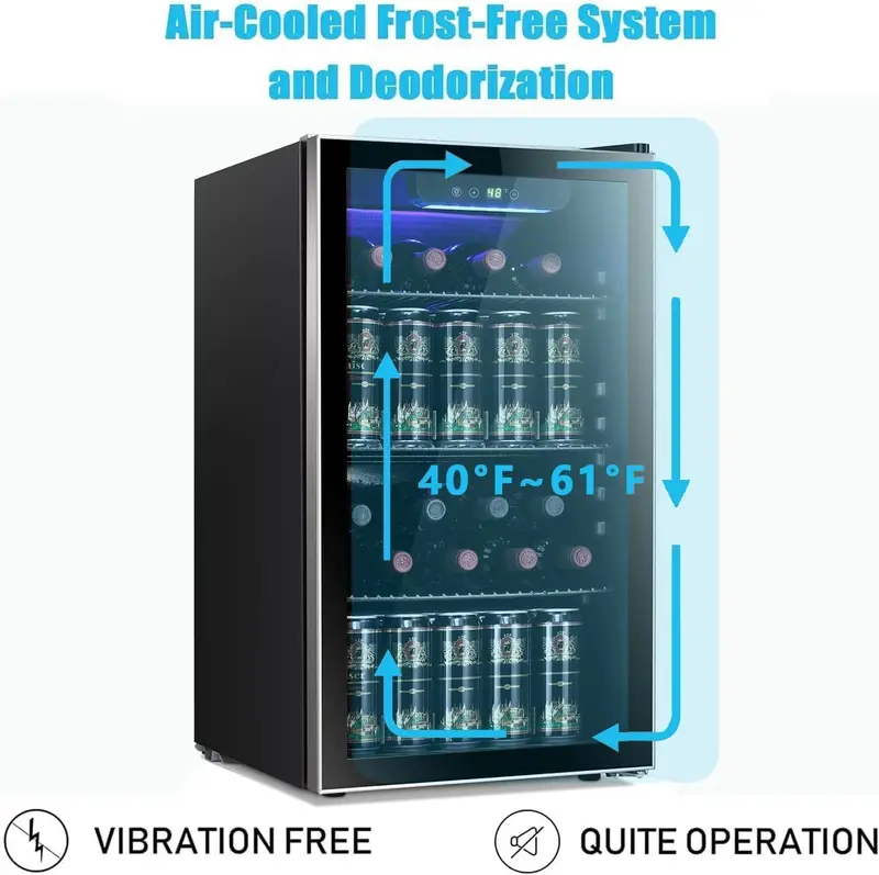 Antarctic Star Dual-Zone Wine and Beverage Cooler – 26-Bottle Capacity with 130-Can Refrigeration & Mini Cellar Aesthetics