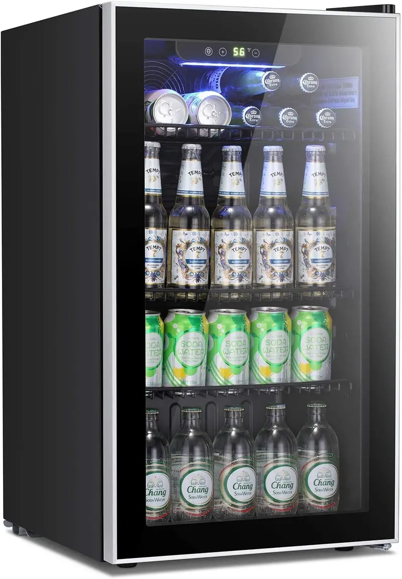 Antarctic Star Freestanding 68-Can Beverage Cooler with Tempered Glass Door and Digital Temperature Control