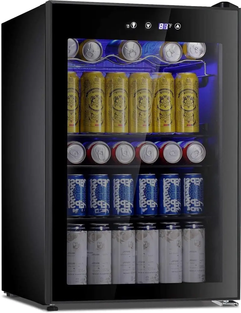 Antarctic Star Freestanding 68-Can Beverage Cooler with Tempered Glass Door and Digital Temperature Control