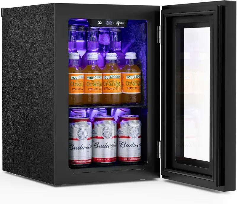 Antarctic Star Freestanding 68-Can Beverage Cooler with Tempered Glass Door and Digital Temperature Control