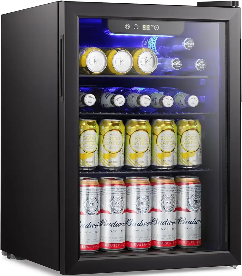 Antarctic Star Freestanding 68-Can Beverage Cooler with Tempered Glass Door and Digital Temperature Control
