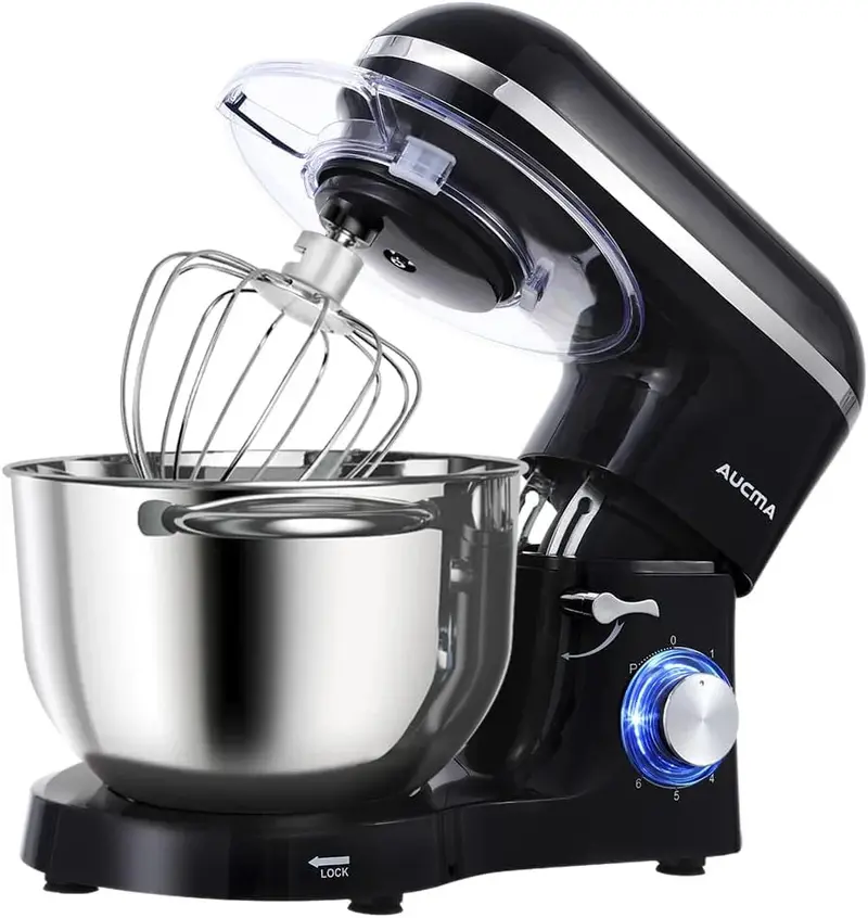Aucma 6.5-Quart 660W Tilt-Head Stand Mixer – 6-Speed Kitchen Appliance for Baking Enthusiasts