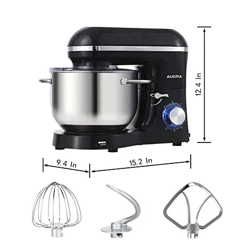 Aucma 6.5-Quart 660W Tilt-Head Stand Mixer – 6-Speed Kitchen Appliance for Baking Enthusiasts