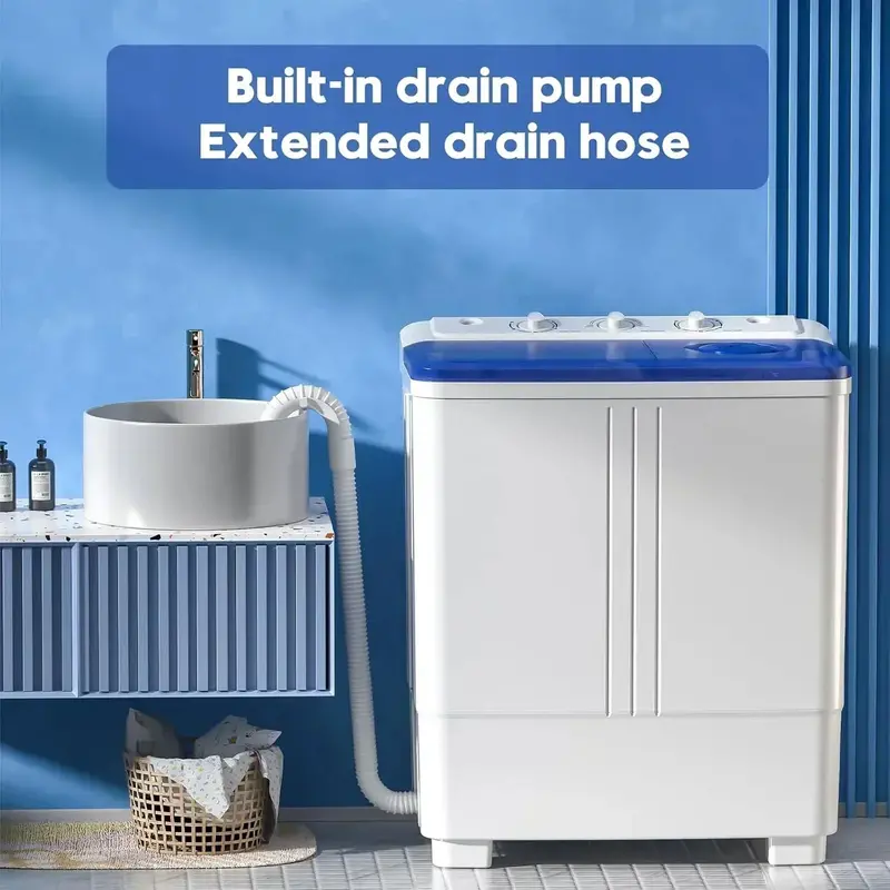 Auertech 28 lb Twin-Tub Portable Washer Ideal for Apartments, Dorms, and RV Living