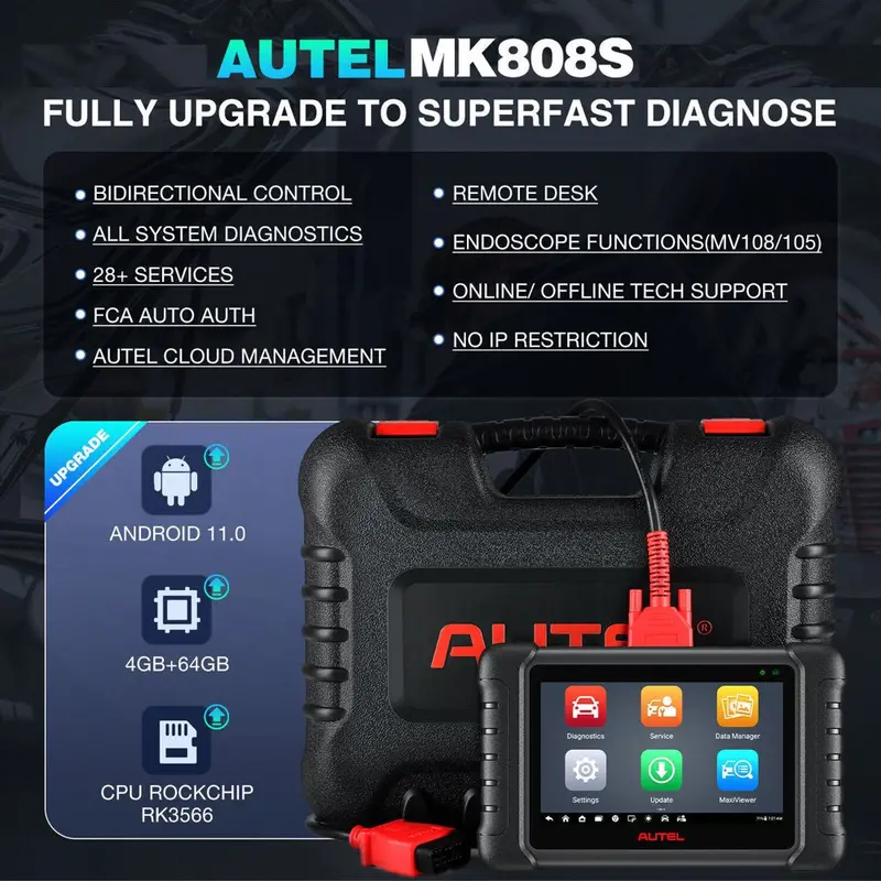 Autel MK808S Professional OBD2 Scanner – 2023 Bi-Directional Diagnostic Tool with 28+ Reset Capabilities 2