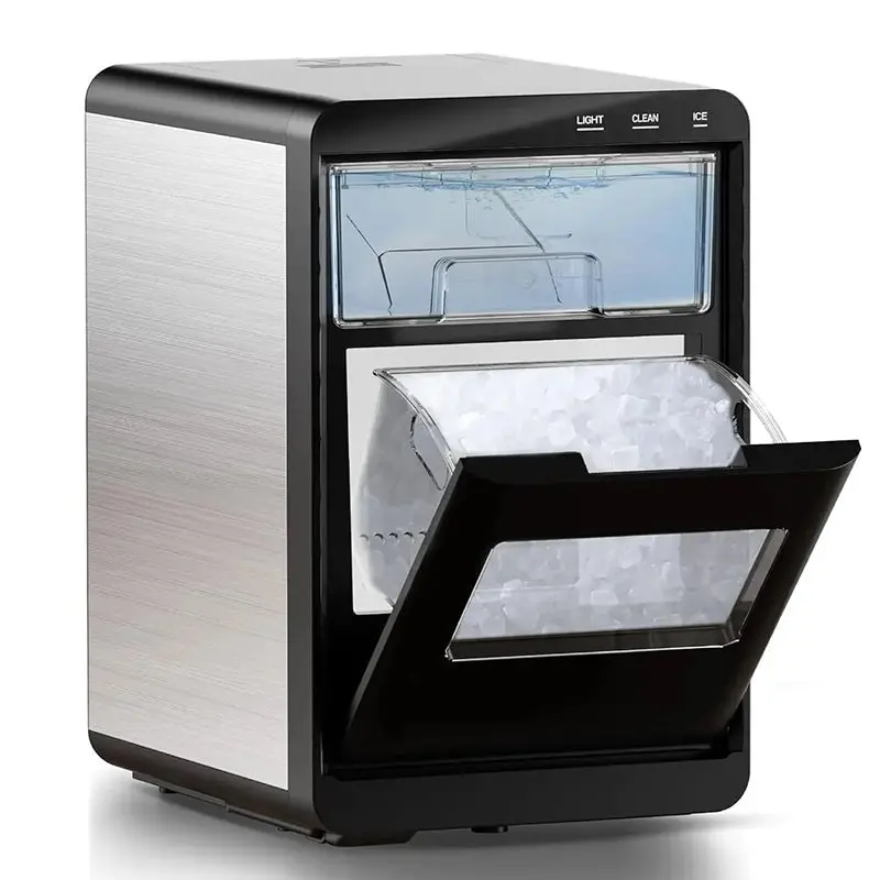 Automatic Cube Ice Maker – Compact Countertop Unit with Built-in Scoop and Storage Basket