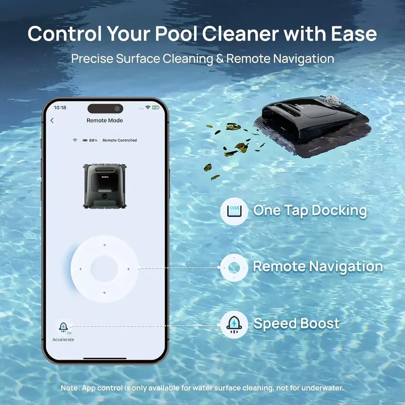 Beatbot AquaSense 2 Pro Smart Robotic Pool Cleaner – 5-Function Automation with App Control, Surface Skimming & Water Clarity Enhancement (Emerald Green)