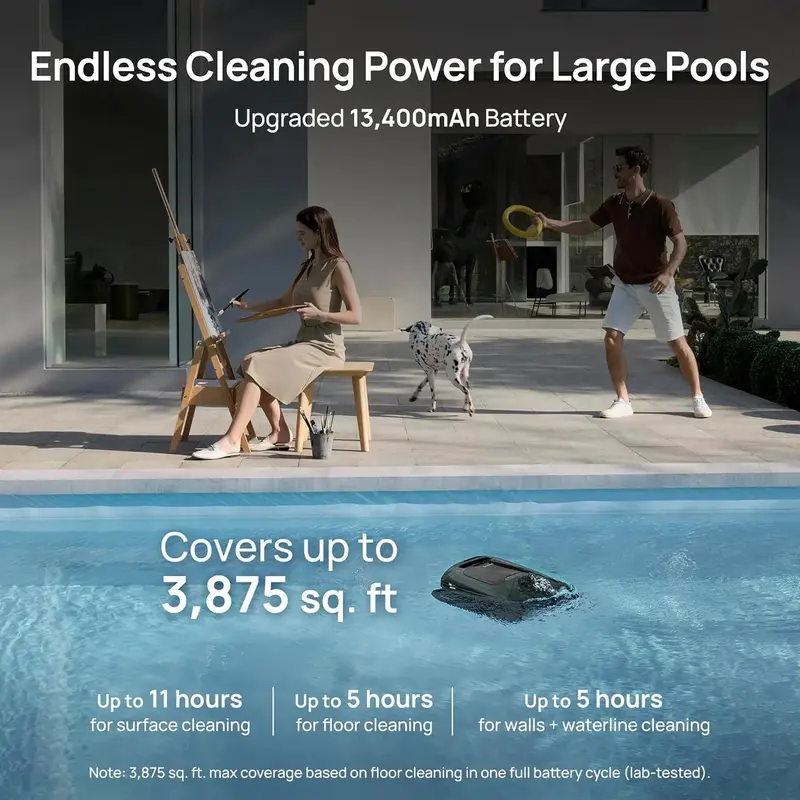 Beatbot AquaSense 2 Pro Smart Robotic Pool Cleaner – 5-Function Automation with App Control, Surface Skimming & Water Clarity Enhancement (Emerald Green)