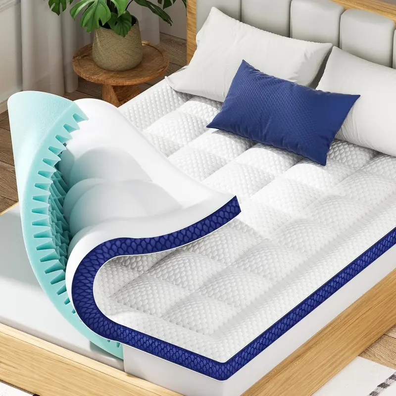 BEDELITE King 4-Inch Dual-Layer Memory Foam Topper – Gel Foam Core + Pillow-Top Surface with Deep-Pocket Stretch Skirt