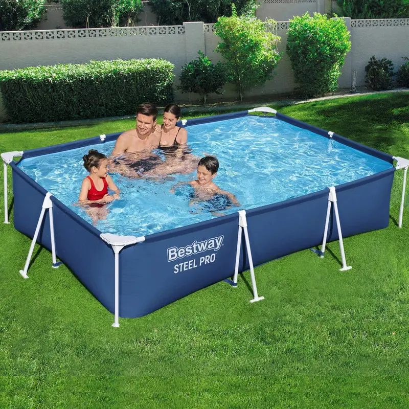Bestway Rust-Resistant Above-Ground Pool with Built-In Filter Pump – Steel Frame Construction