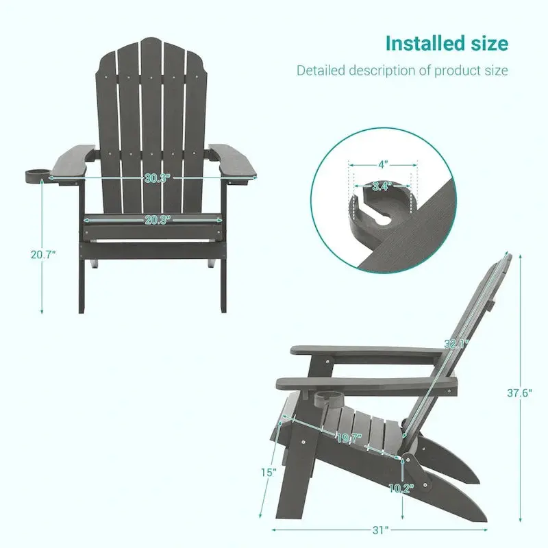 Bonosuki Swivel Adirondack Fire Pit Chairs – Foldable Dual-Seat Outdoor Set