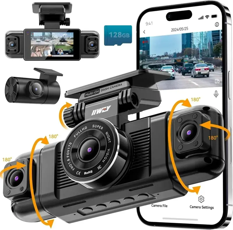 Channel 360° Multi-Angle Dash Cam Kit – Front, Rear, Interior & Side Coverage System
