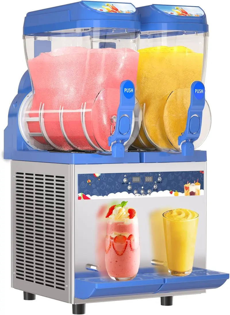 Commercial-Grade 30L Stainless Steel Slush Machine – 1000W Cooling System for Bars and Cafés