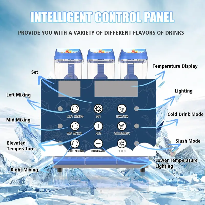 Commercial-Grade 30L Stainless Steel Slush Machine – 1000W Cooling System for Bars and Cafés