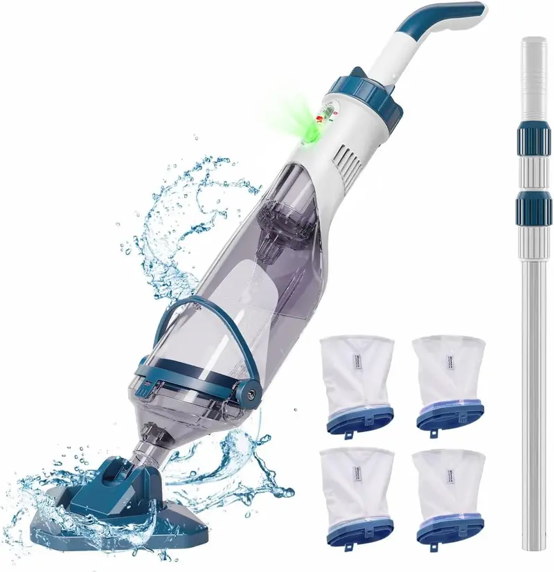 Cordless Handheld Pool Vacuum: Extendable Pole, 60-Minute Battery Life, 18.5 GPM Suction for Above-Ground Pools 2