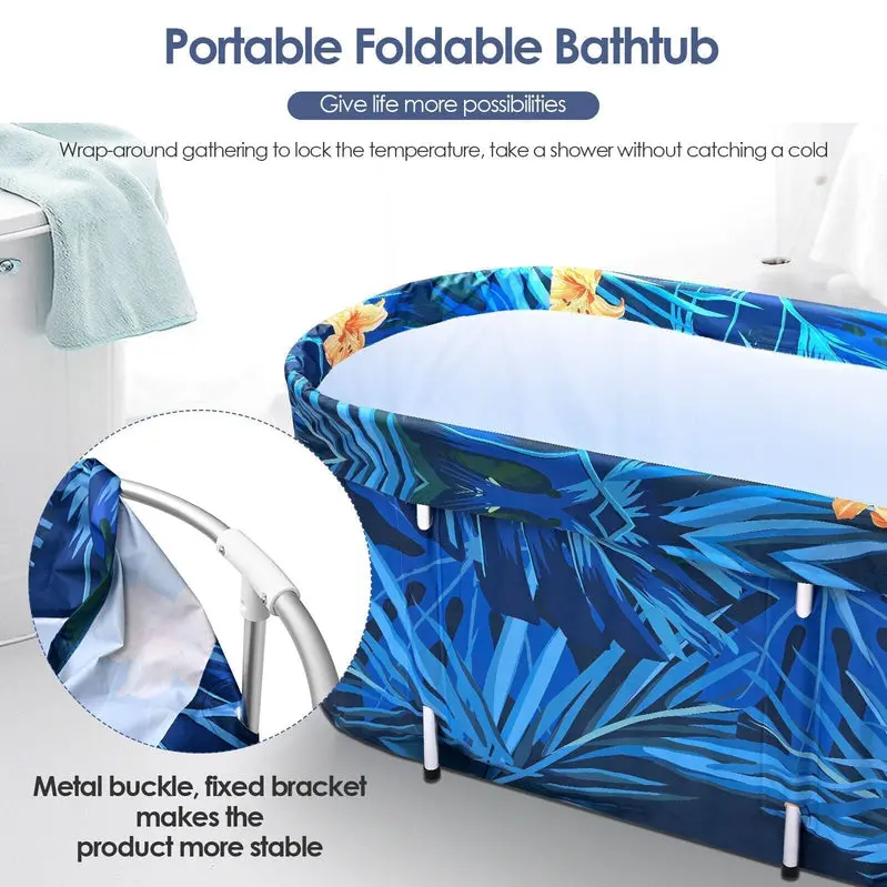 De-Stress Portable Folding Soaking Tub – Large Adult Bathtub for Home Relaxation (2023 Edition)