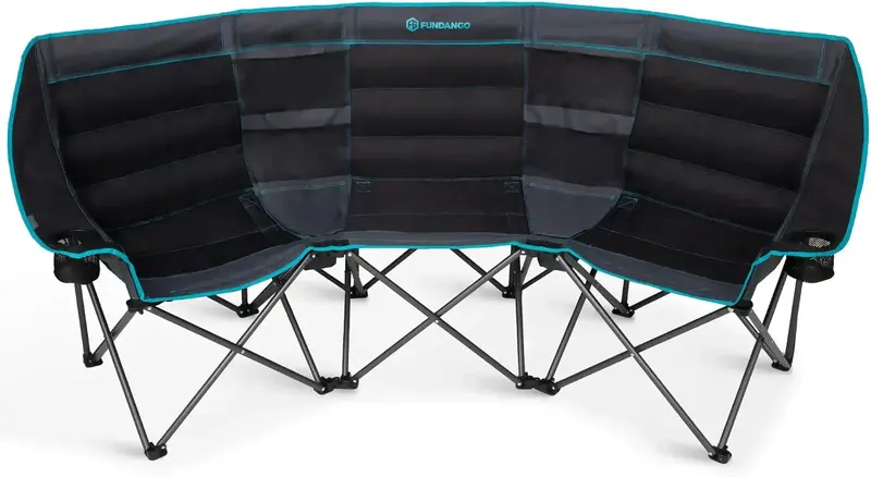 Dual-Occupant Camping Chair – Extra-Wide Foldable Seat Featuring Built-In Cooler and 1000 lb Weight Capacity