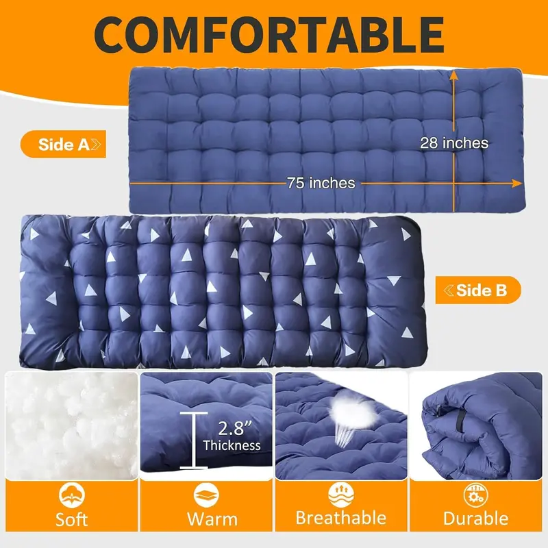 Dual-Use Folding Cot Set – Padded Twin-Size Mats for Adults or Kids, Space-Saving Home & Camp Solution