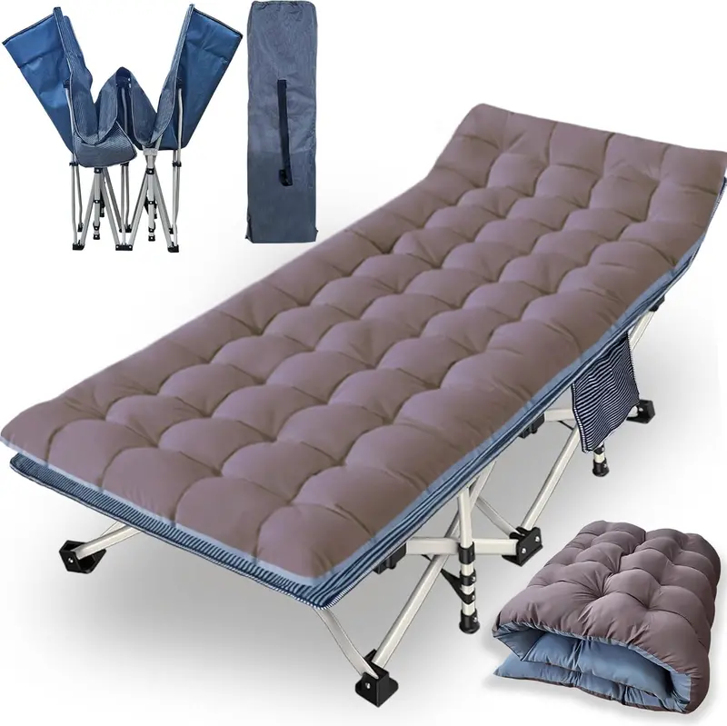 Dual-Use Folding Cot Set – Padded Twin-Size Mats for Adults or Kids, Space-Saving Home & Camp Solution