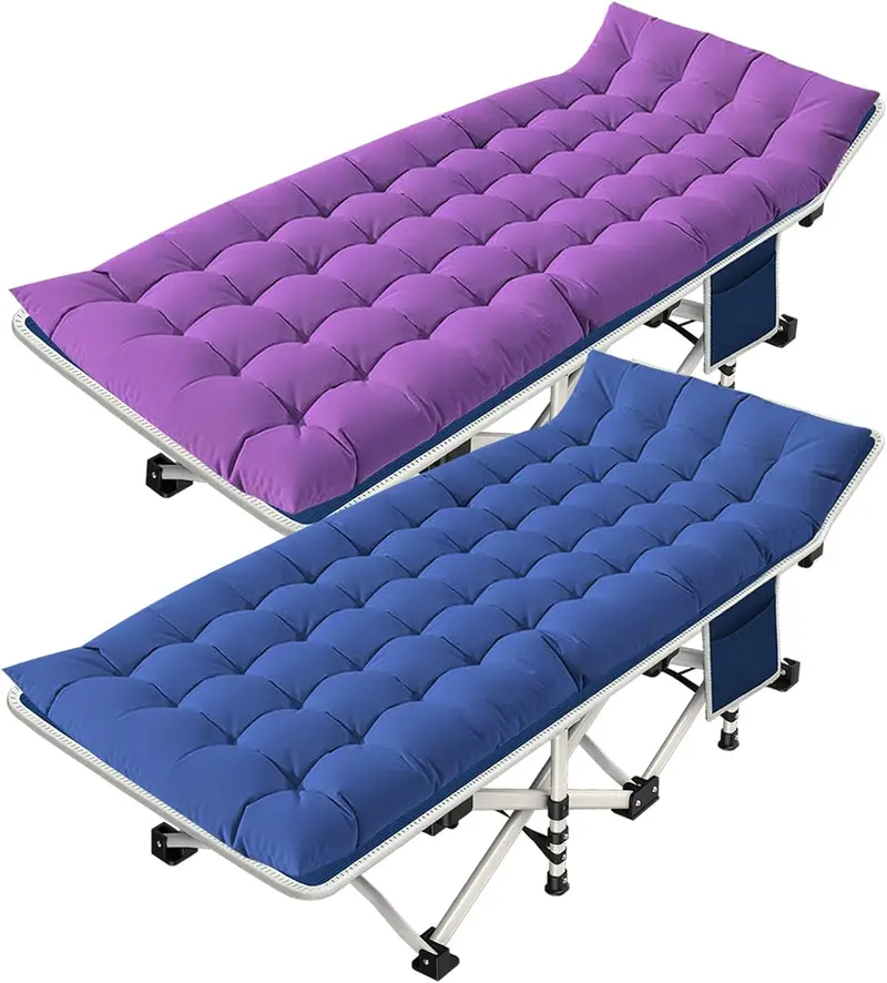 Dual-Use Folding Cot Set – Padded Twin-Size Mats for Adults or Kids, Space-Saving Home & Camp Solution