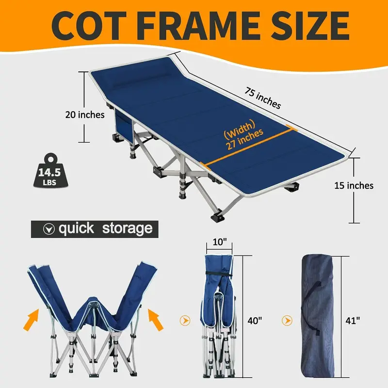 Dual-Use Folding Cot Set – Padded Twin-Size Mats for Adults or Kids, Space-Saving Home & Camp Solution