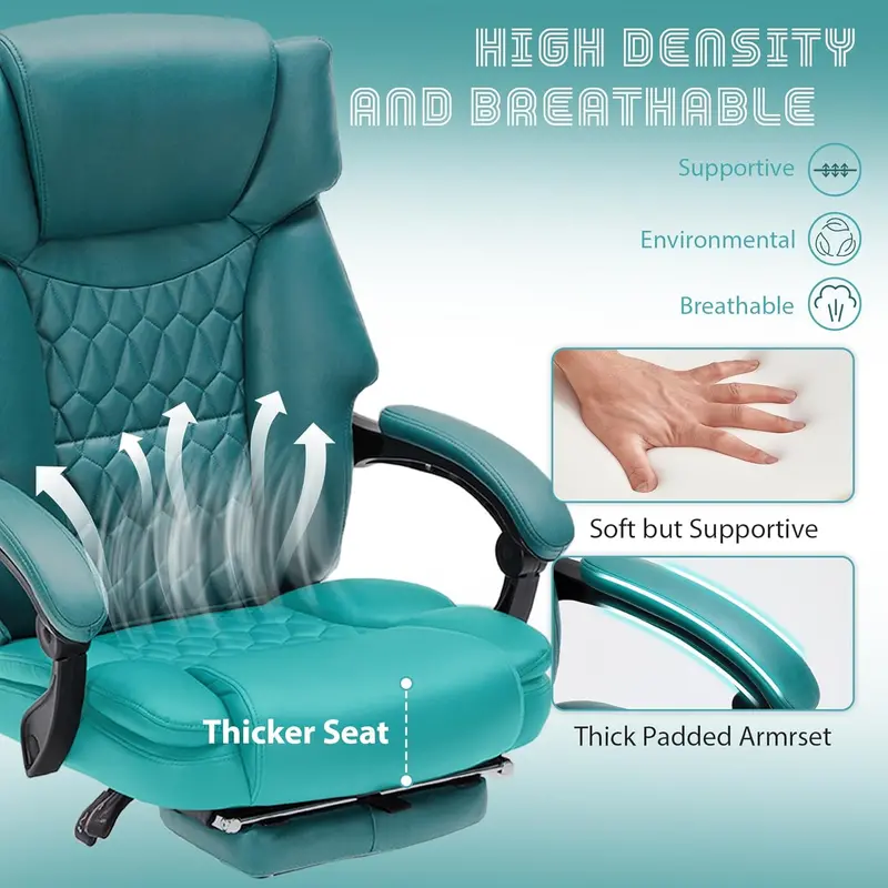 Executive Massage Office Chair – Heated Shiatsu Vibration, Footrest & Six-Point Therapy for Home or Office