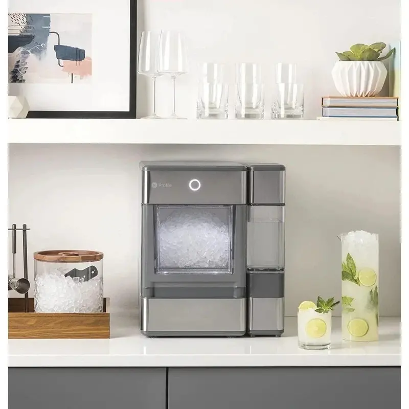 GE Profile OPAL01GEPKT Countertop Nugget Ice Maker – Sleek Stainless Steel Build with LED Lighting & Gray Accents (2025 Edition) 2