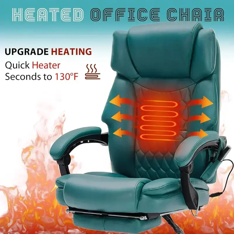 Heated Vibrating Office Chair – Six-Point Vibration, Warm Seat, and Extendable Footrest