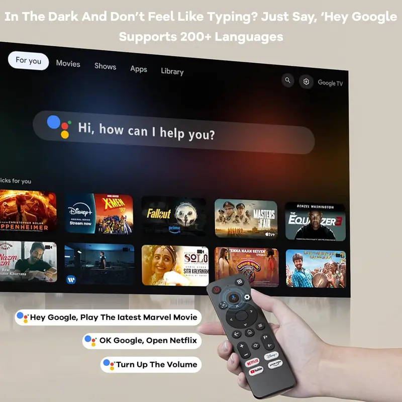 High-Brightness 4K Google TV Projector: 2500 ANSI Lumens, AI-Powered Focus, Auto Lens Cap, and 4D Keystone
