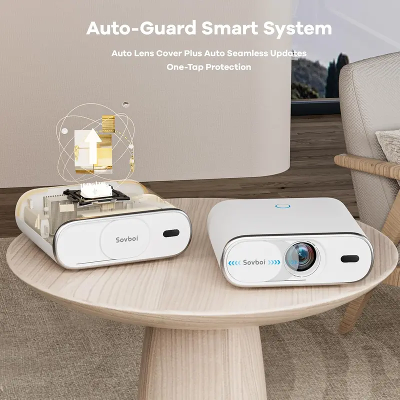 High-Brightness 4K Google TV Projector: 2500 ANSI Lumens, AI-Powered Focus, Auto Lens Cap, and 4D Keystone