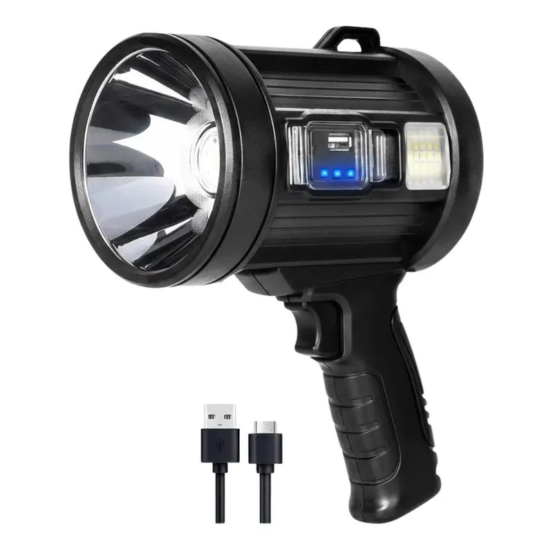 High-Power Solar-Charged LED Spotlight (90,000 Lumens) with Floodlight Function