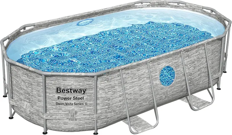 Horizon Series II Rectangular Above-Ground Pool – 14' x 8'2" x 39.5", Includes Filter Pump, Safety Ladder, and Cover