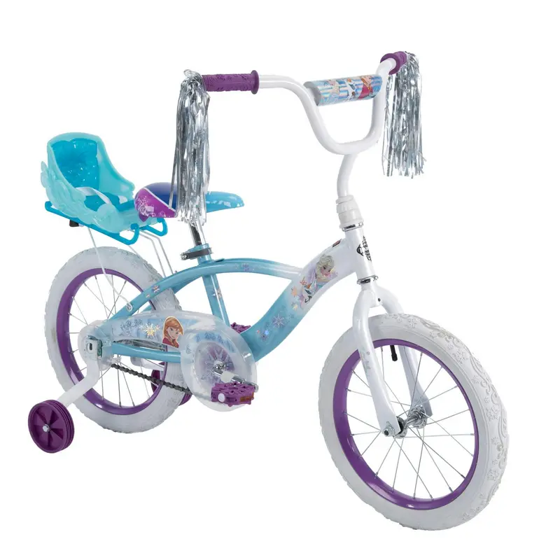 Huffy Frozen-Themed Girls' Bike – 16-Inch Ride-On with Training Wheels, Height-Adjustable Seat, and Effortless Pedal Start