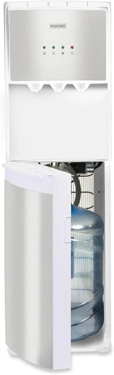 Igloo Sleek Black & Stainless Steel Top-Load Hot and Cold Water Dispenser
