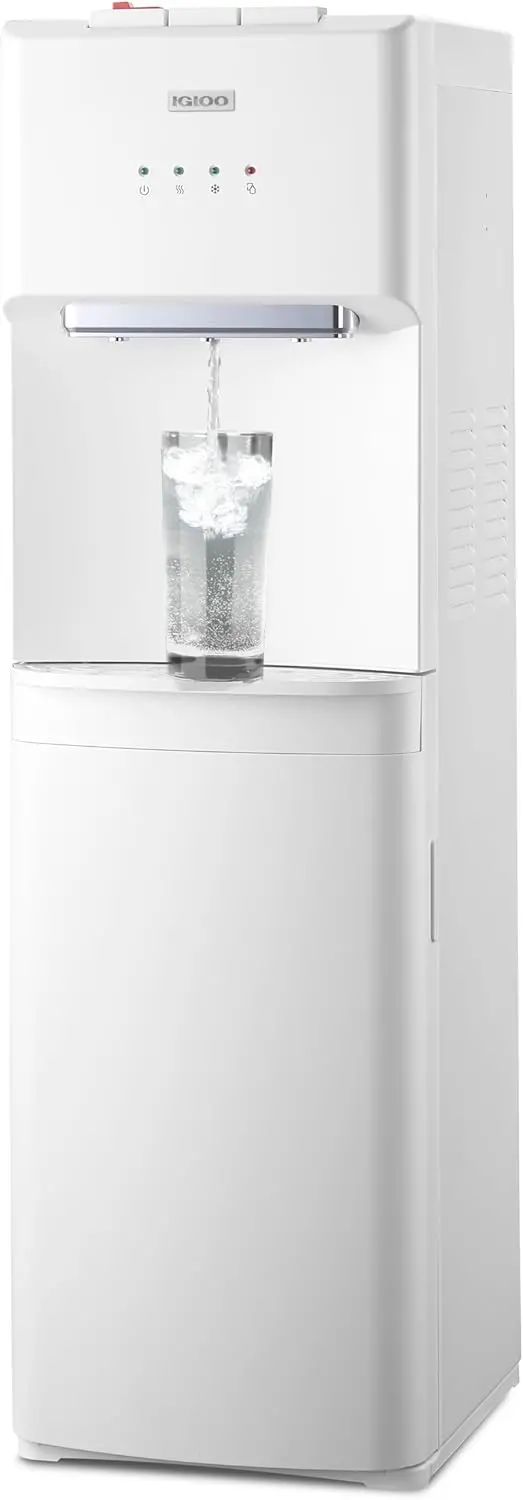 Igloo Top-Loading Dual-Temp Water Cooler – Black Stainless Finish with Hot & Cold Functions